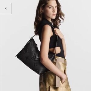 Authentic NIB Louis Vuitton CarryAll PM Black Monogram Empreinte Leather